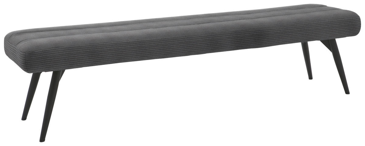 SITZBANK in Textil Dunkelgrau  - Dunkelgrau/Schwarz, Design, Textil/Metall (200/48/47cm) - Dieter Knoll