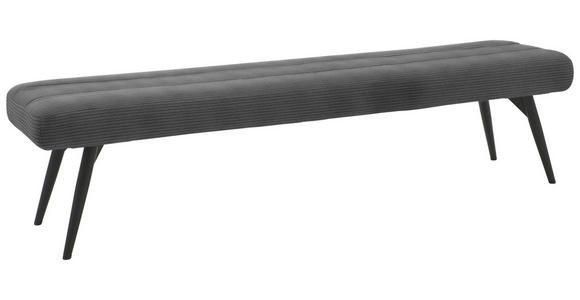 SITZBANK in Textil Dunkelgrau  - Dunkelgrau/Schwarz, Design, Textil/Metall (200/48/47cm) - Dieter Knoll