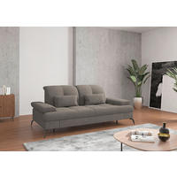 3-SITZER-SOFA Flachgewebe Schlammfarben  - Schlammfarben/Schwarz, KONVENTIONELL, Textil/Metall (212/90/122cm) - Sit & More