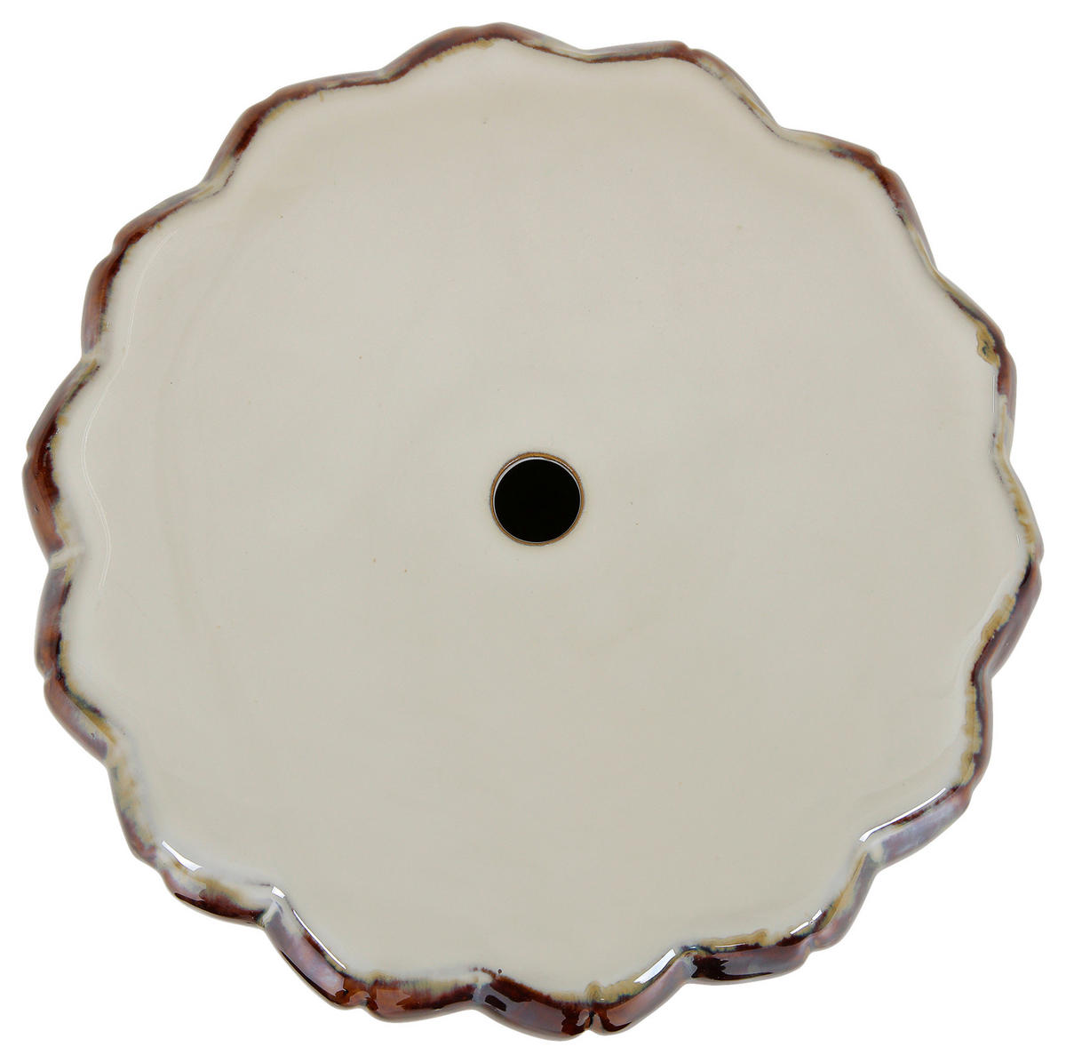 ODKLÁDACÍ STOLEK, hnědá, růžová, bílá - bílá/růžová, Design, keramika (32/32/45cm) - Carryhome