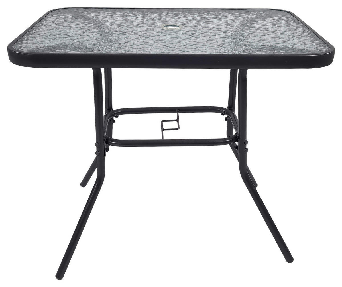 GARTENTISCH 80/55/70 cm Metall, Glas Anthrazit rechteckig  - Anthrazit, Basics, Glas/Metall (80/55/70cm) - Gardenson
