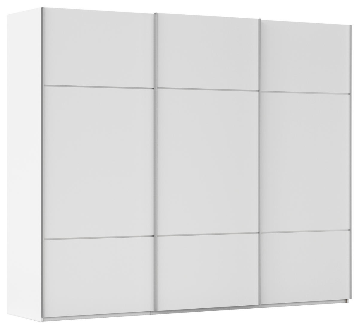 SCHWEBETÜRENSCHRANK 242/223/68 cm 3-türig Weiß  - Alufarben/Weiß, KONVENTIONELL, Holzwerkstoff/Metall (242/223/68cm) - Novel