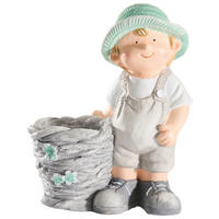 BLUMENTOPF   - Weiß/Grau, LIFESTYLE, Stein (30/38/18cm)