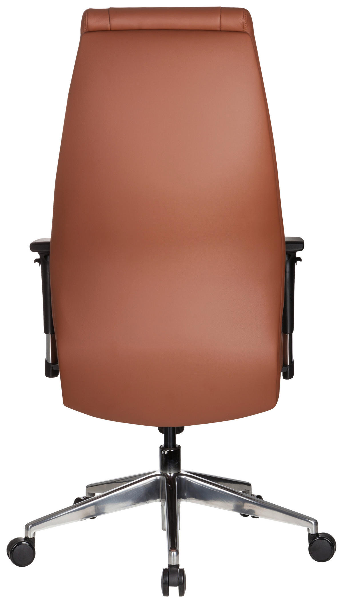 CHEFSESSEL  in Lederlook Braun  - Silberfarben/Braun, Basics, Kunststoff/Textil (65/133/65cm) - MID.YOU