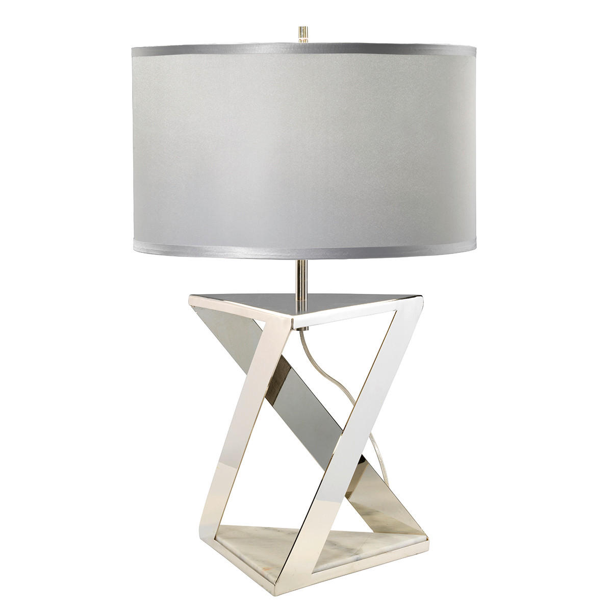BORDSLAMPA Aegeus-TL 45/70.4 cm   - vit/nickelfärgad, Design, metall/textil (45/70.4cm) - Elstead Lighting