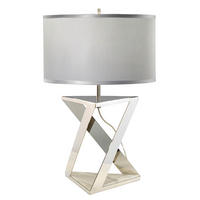 BORDSLAMPA Aegeus-TL 45/70.4 cm   - vit/nickelfärgad, Design, metall/textil (45/70.4cm) - Elstead Lighting