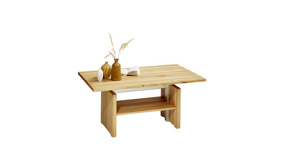 COUCHTISCH Wildeiche massiv rechteckig Eichefarben - Eichefarben, Design, Holz/Metall (110/65/55-69cm) - Linea Natura
