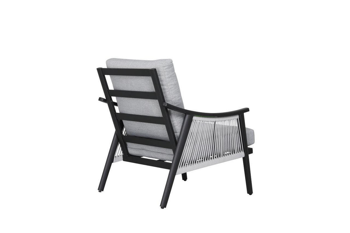 VRTNA GARNITURA   metal, staklo, tekstil  crna, svijetlo siva  - svijetlo siva/crna, Moderno, staklo/metal