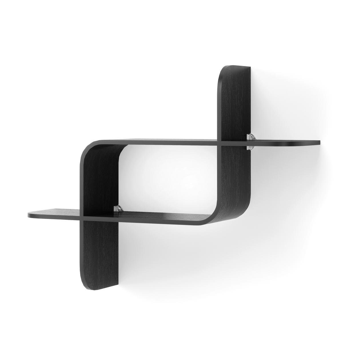 POLICA ZIDNA crna  drvo  - crna, Konvencionalno, drvo (64/48/16cm) - Umbra