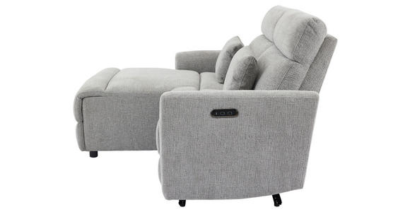 ECKSOFA  in Webstoff Grau  101/212 cm  - Schwarz/Grau, Design, Kunststoff/Textil (101/212cm) - Carryhome