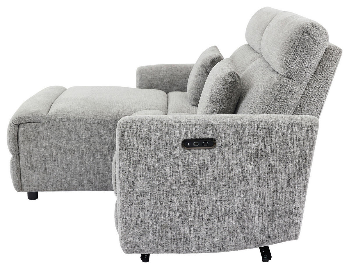 ECKSOFA Grau Webstoff  - Schwarz/Grau, Design, Kunststoff/Textil (212/101/97cm) - Carryhome