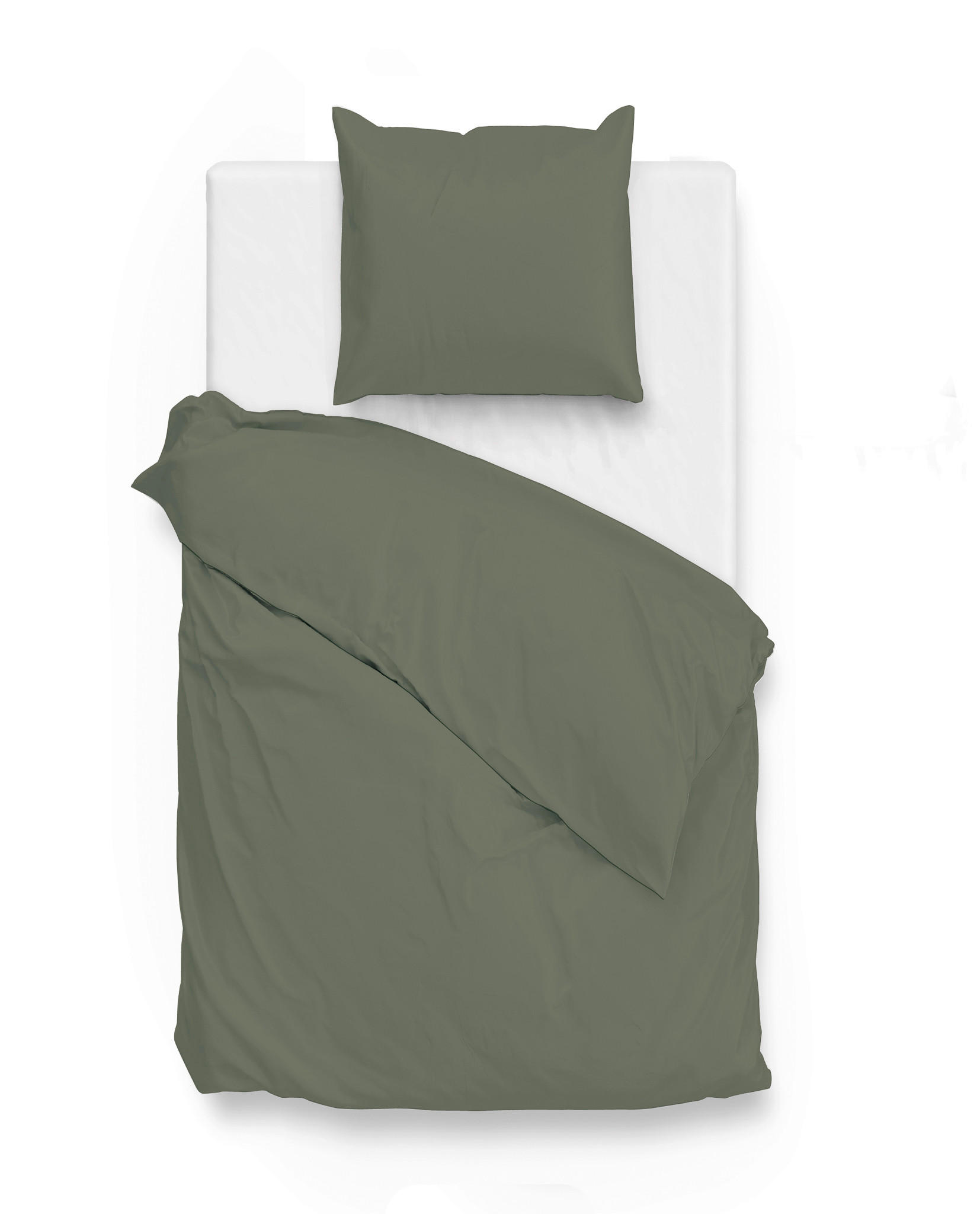 BETTWÄSCHE 2-teilig Satinado Makosatin 135/200 cm  - Khaki, Basics, Textil (135/200cm)