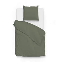 BETTWÄSCHE 2-teilig Satinado Makosatin 135/200 cm  - Khaki, Basics, Textil (135/200cm)