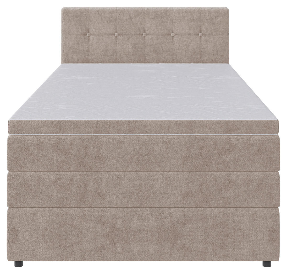 BOXSPRINGBETT 120/200 cm  in Beige  - Beige/Schwarz, KONVENTIONELL, Kunststoff/Textil (120/200cm) - Carryhome