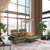 ECKSOFA in Echtleder Grün  - Beige/Schwarz, Design, Leder/Metall (239/150cm) - Koinor