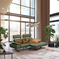 ECKSOFA in Echtleder Grün  239/150 cm  - Beige/Schwarz, Design, Leder/Metall (239/150cm) - Koinor