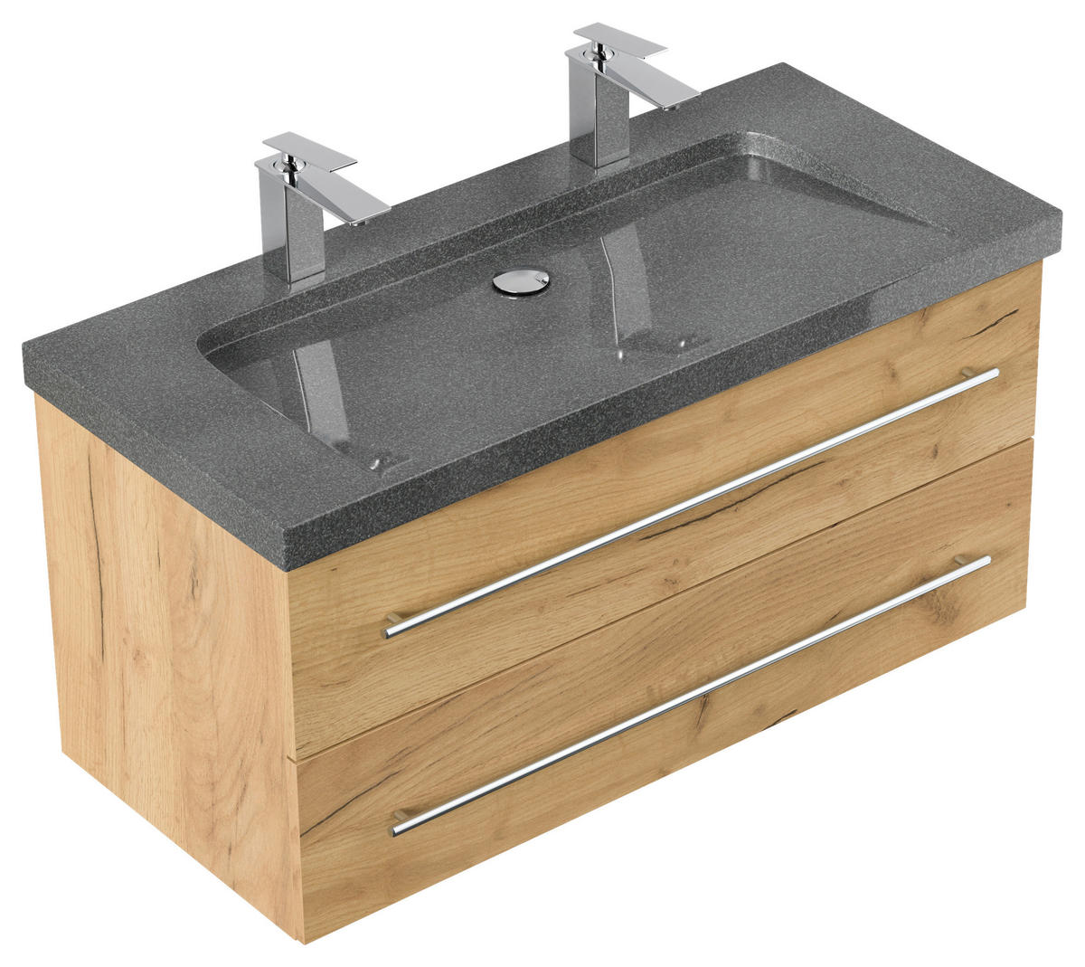 WASCHTISCHKOMBI 100 cm  - Eichefarben, Basics, Holzwerkstoff/Stein (100cm) - MID.YOU