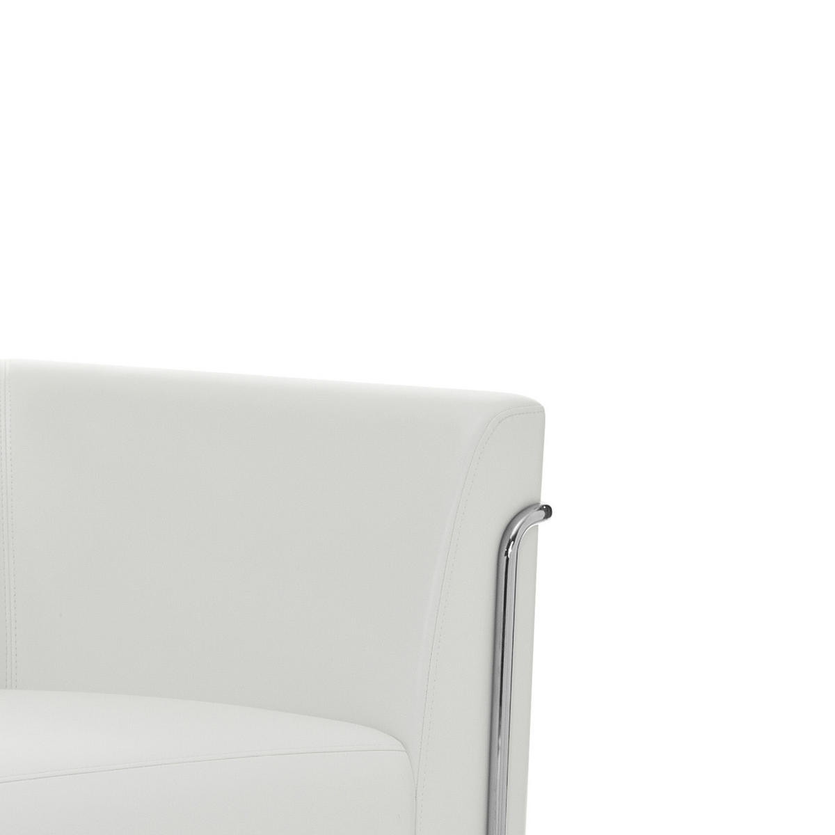 2-SITZER-SOFA in Lederlook Weiß  - Silberfarben/Weiß, MODERN, Textil/Metall (130/71/74cm) - MID.YOU