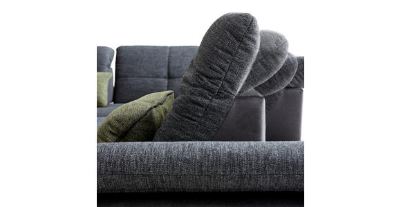ECKSOFA Dunkelgrau Chenille - Chromfarben/Dunkelgrau, Design, Textil (242/313cm) - Xora