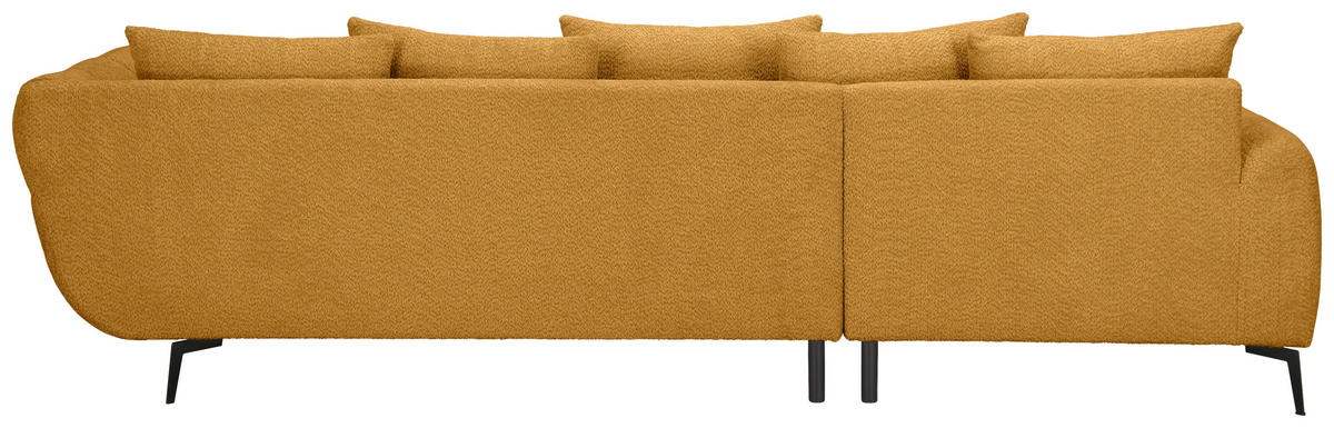 ECKSOFA Currygelb Bouclé Zierkissen, Rückenkissen, Rücken echt  - Currygelb/Schwarz, MODERN, Textil/Metall (217/318cm) - Carryhome
