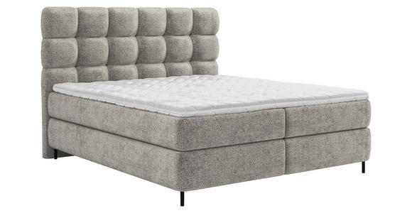 BOXSPRINGBETT 140/200 cm  in Taupe  - Taupe/Schwarz, Trend, Textil/Metall (140/200cm) - Esposa