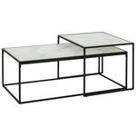 COUCHTISCHSET Kristallglas 50-100/50-55/35-43 cm rechteckig Schwarz, Weiß  - Schwarz/Weiß, Design, Glas/Metall (50-100/50-55/35-43cm) - Carryhome