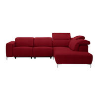 ECKSOFA Rot Flachgewebe  - Rot, Design, Textil/Metall (290/238cm) - Pure Home Lifestyle