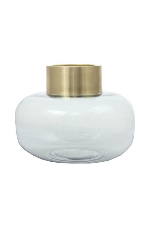 VAS  - grå/guldfärgad, Design, glas (23,5/19/23,5cm) - Kayoom