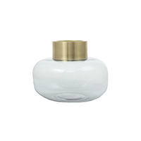 VASE  - Goldfarben/Grau, Design, Glas (23,5/19/23,5cm) - Kayoom