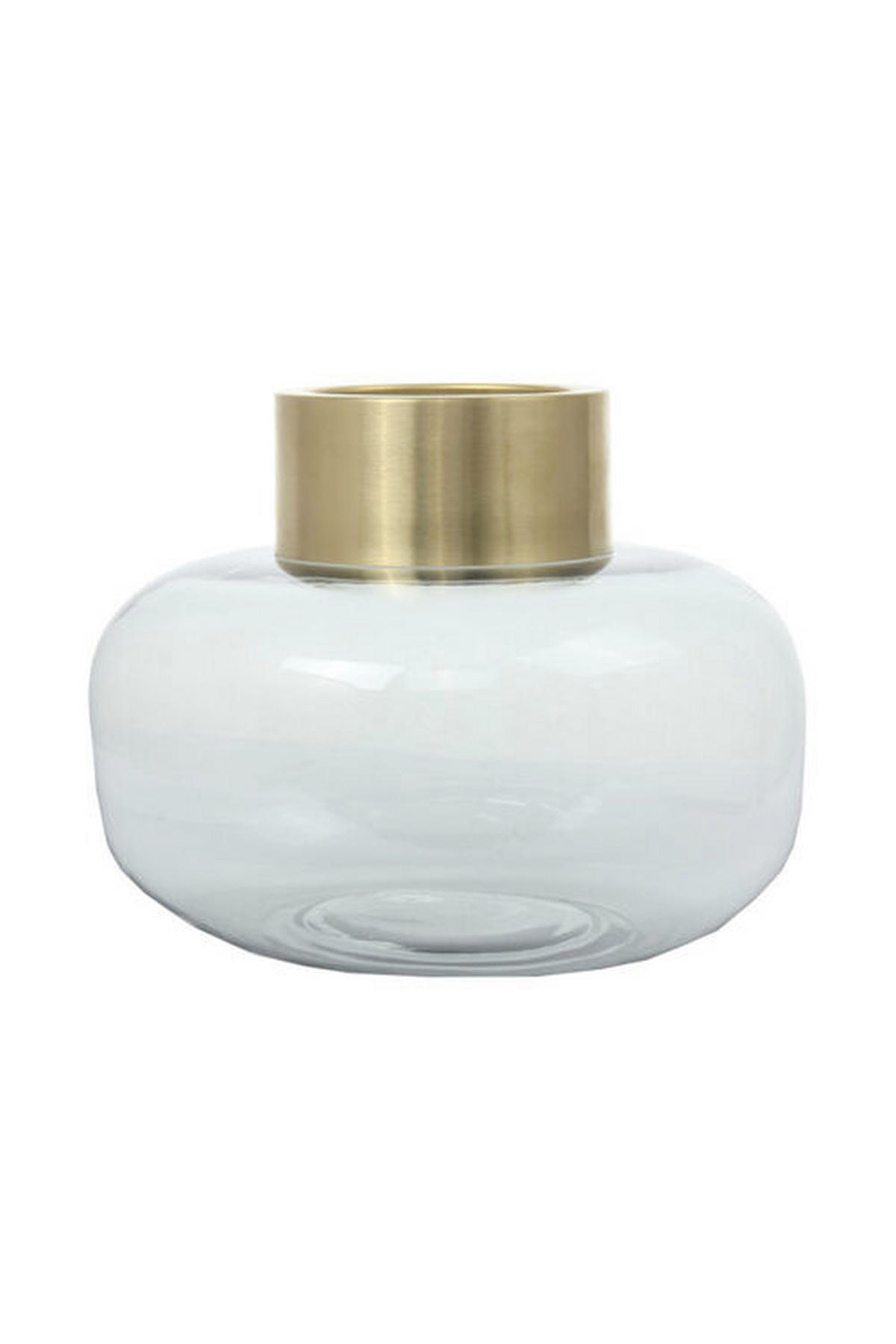 VASE  - Goldfarben/Grau, Design, Glas (23,5/19/23,5cm) - Kayoom