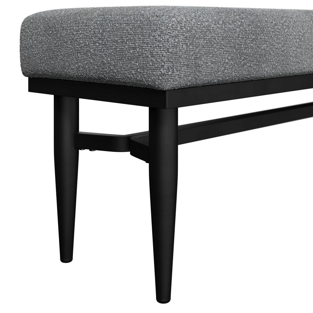 GARTENBANK 180/48/40 cm  in Anthrazit, Hellgrau  - Anthrazit/Hellgrau, MODERN, Textil/Metall (180/48/40cm) - Amatio