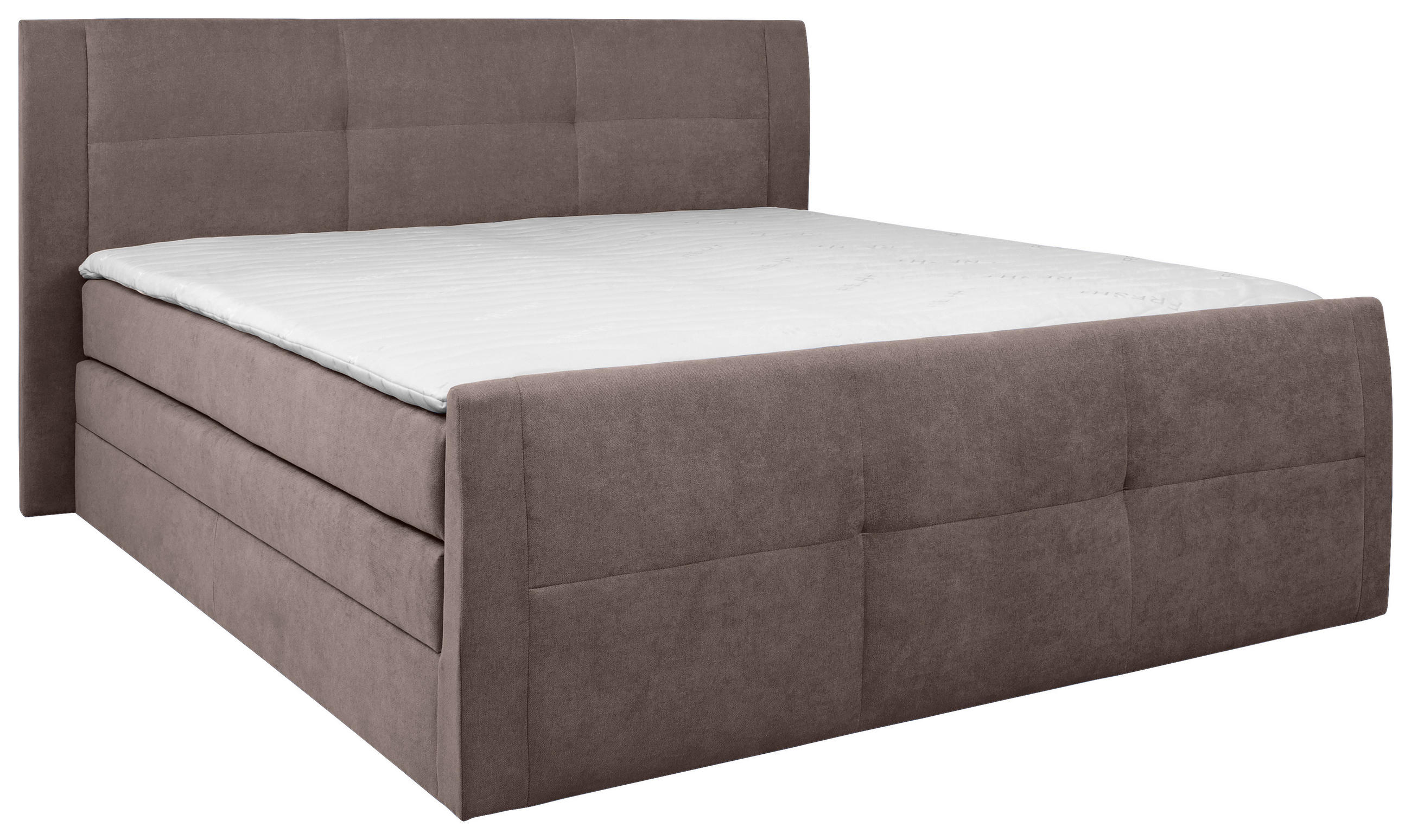 BOXSPRINGBETT 180/200 cm  in Taupe  - Taupe/Schwarz, KONVENTIONELL, Kunststoff/Textil (180/200cm) - Boxxx