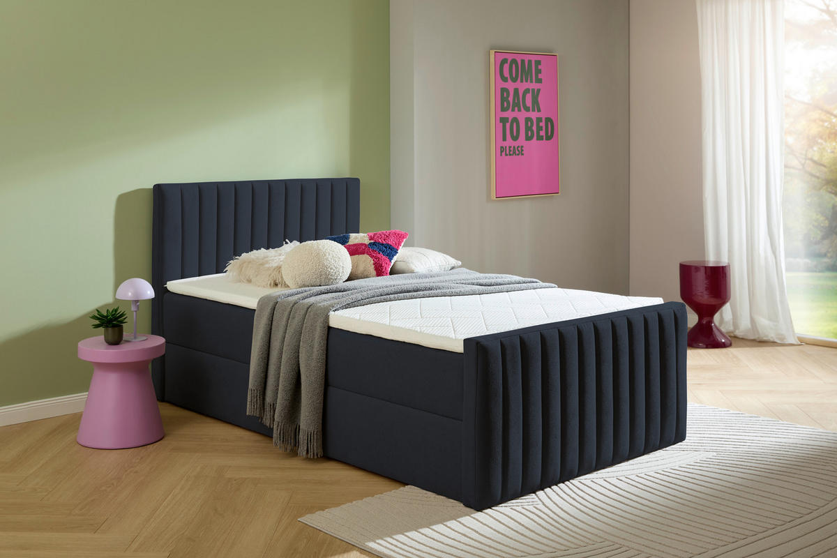 BOXBETT 90/200 cm  in Anthrazit  - Anthrazit/Schwarz, KONVENTIONELL, Kunststoff/Textil (90/200cm) - Boxxx