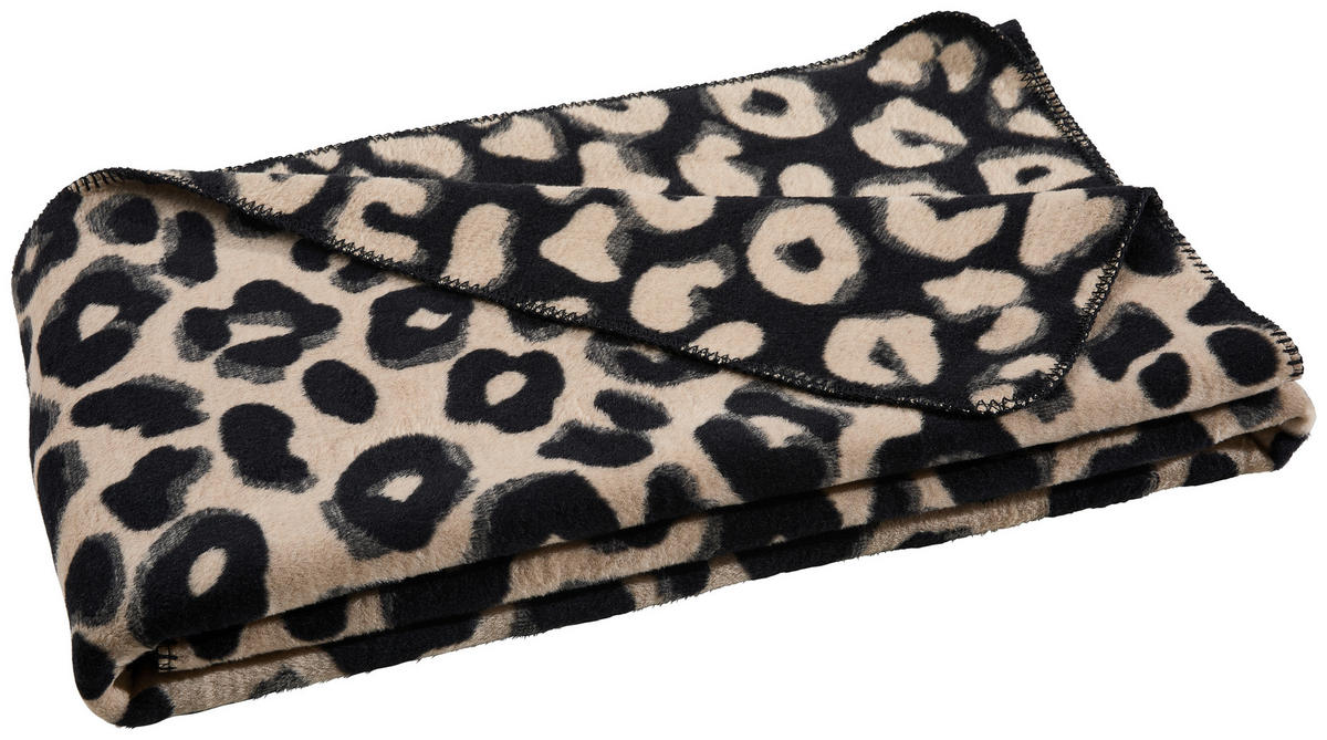 PLÉD 150/200 cm  - fekete/taupe, Trend, textil (150/200cm) - Dieter Knoll