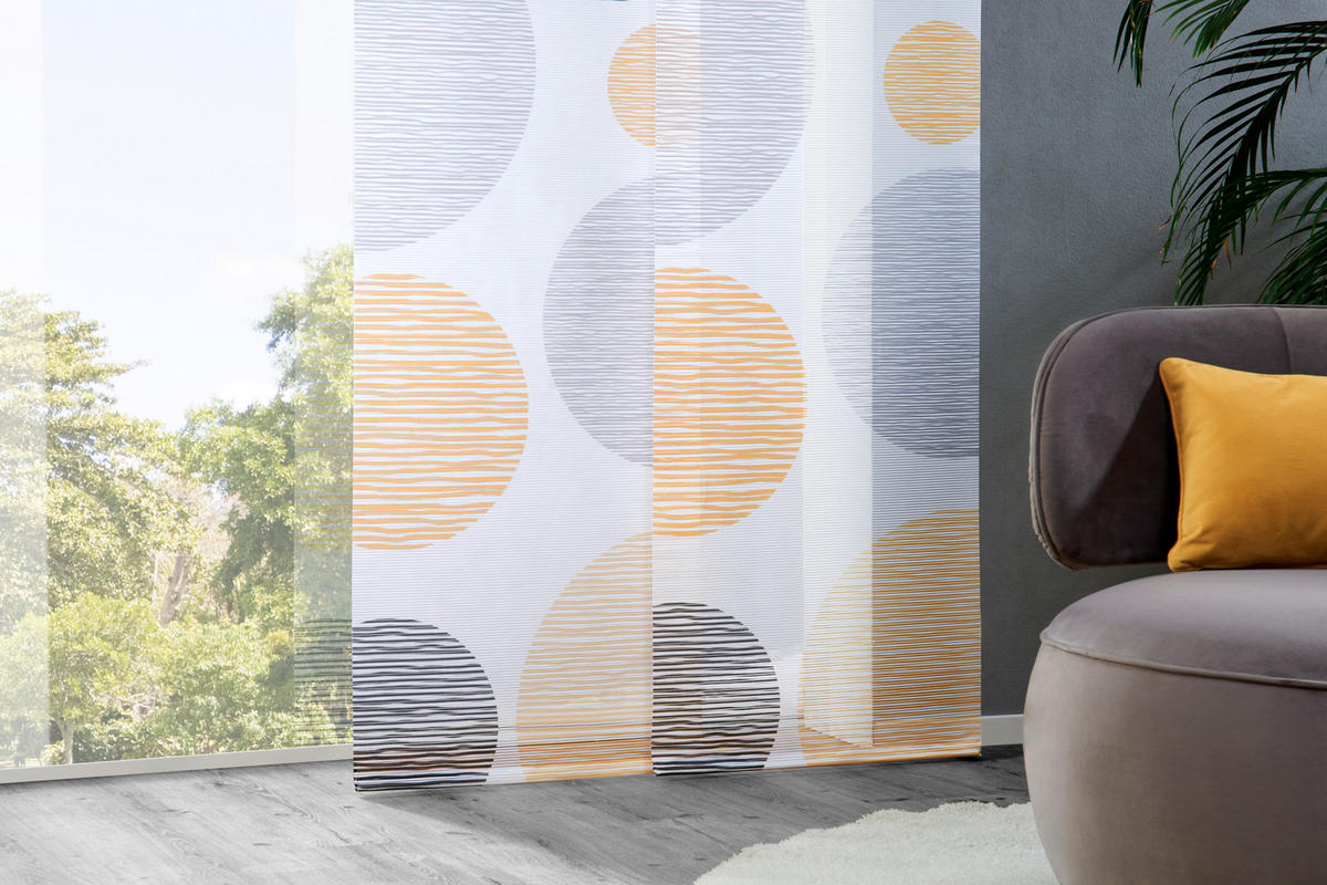 FLÄCHENVORHANG in Gelb transparent  - Gelb, Design, Textil (60/255cm) - Novel