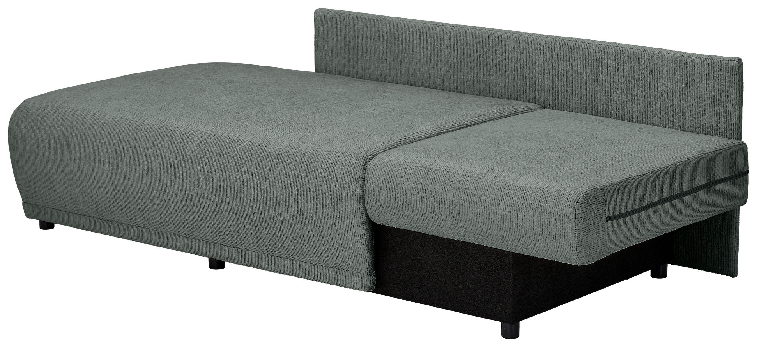CHAISELONGUE in Chenille Grau  - Schwarz/Grau, KONVENTIONELL, Kunststoff/Textil (171/73/93cm) - MID.YOU