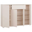 SCHUHSCHRANK  in 143,9/99,1/34,9 cm  - Sandfarben/Grau, MODERN, Holzwerkstoff/Kunststoff (143,9/99,1/34,9cm) - Carryhome