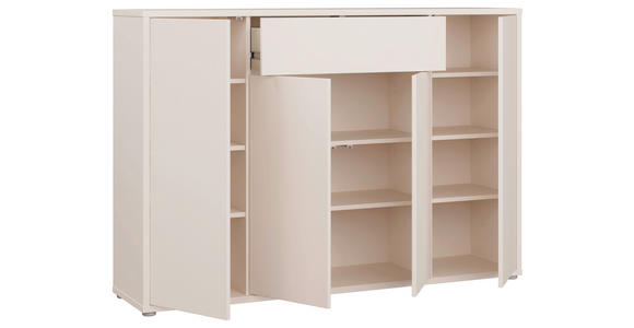 SCHUHSCHRANK  in 143,9/99,1/34,9 cm  - Sandfarben/Grau, MODERN, Holzwerkstoff/Kunststoff (143,9/99,1/34,9cm) - Carryhome