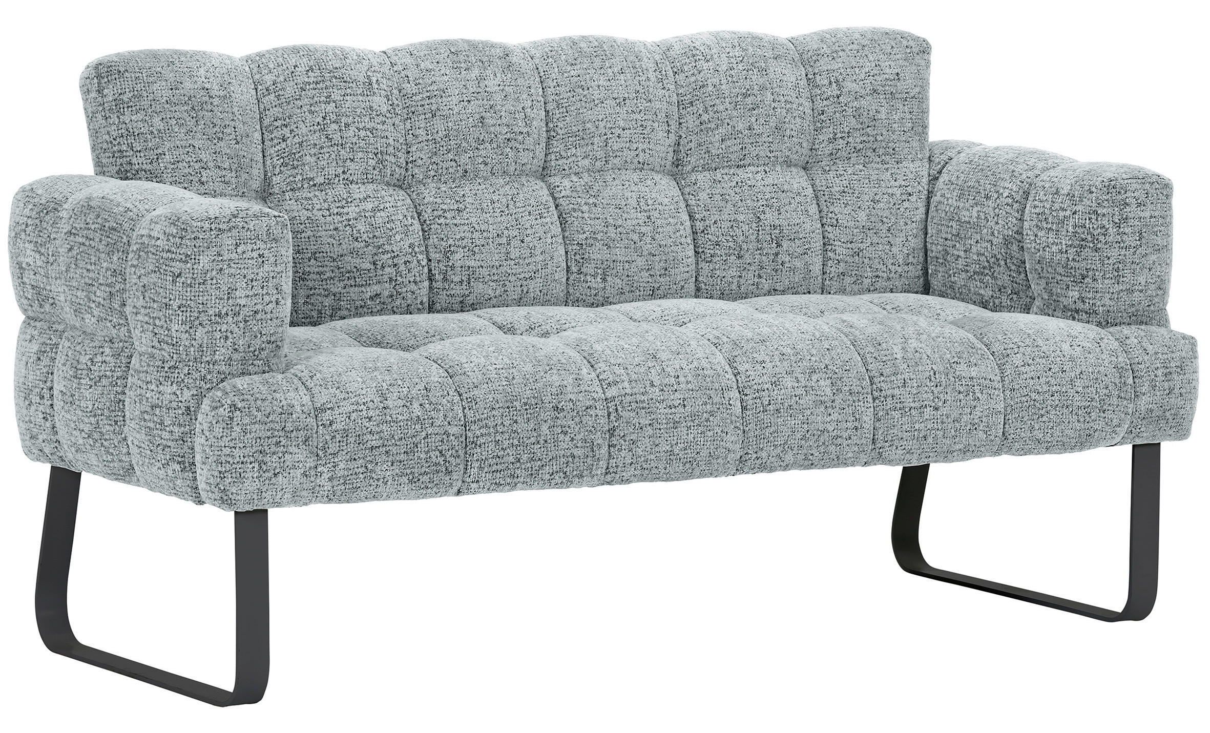 SITZBANK 176/91/78 cm Chenille Mintgrün Metall  - Schwarz/Mintgrün, Design, Textil/Metall (176/91/78cm) - Novel