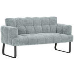 SITZBANK in Textil Mintgrün  - Schwarz/Mintgrün, Design, Textil/Metall (176/91/78cm) - Novel