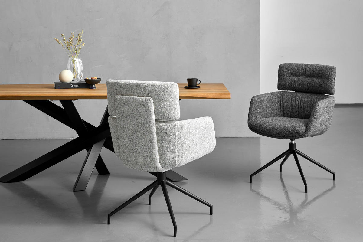 KAROSSZÉK fekete, sötétszürke  - fekete/sötétszürke, Design, textil/fém (62/92/65cm) - Dieter Knoll
