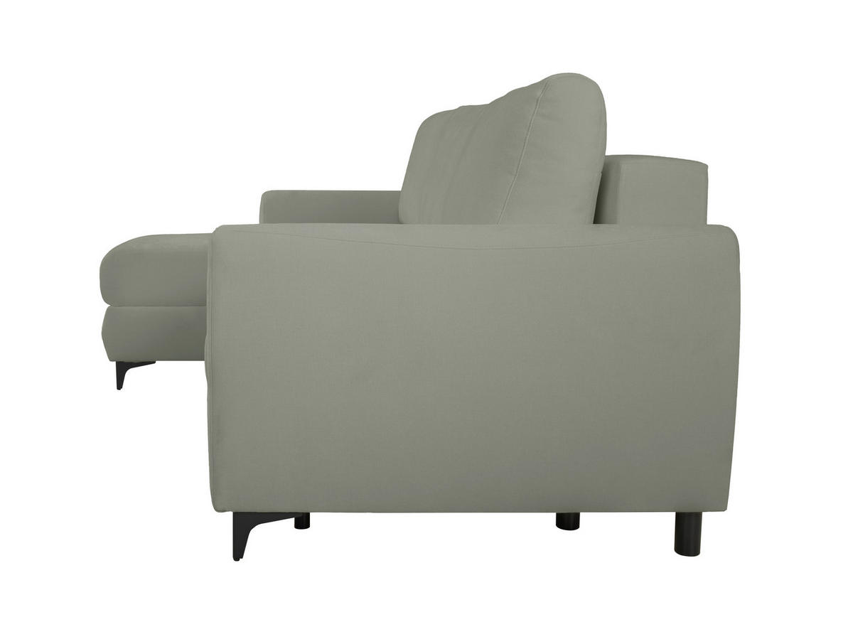 ECKSOFA Moli Grau  - Schwarz/Grau, Design, Textil/Metall (236/148cm) - MID.YOU