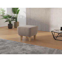 HOCKER Flachgewebe Taupe  - Taupe/Eichefarben, KONVENTIONELL, Holz/Textil (56/46/56cm) - Sit & More