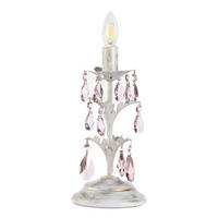 TISCHLEUCHTE 14/30 cm   - Weiß, KONVENTIONELL, Glas/Metall (14/30cm)