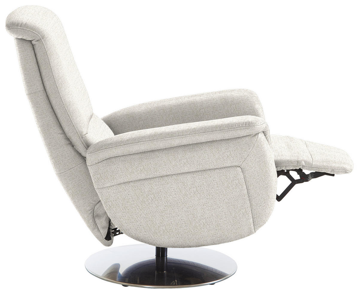 RELAXSESSEL Textil Ecru  - Ecru/Edelstahlfarben, Konventionell, Textil/Metall (79/112/94cm) - Beldomo Premium