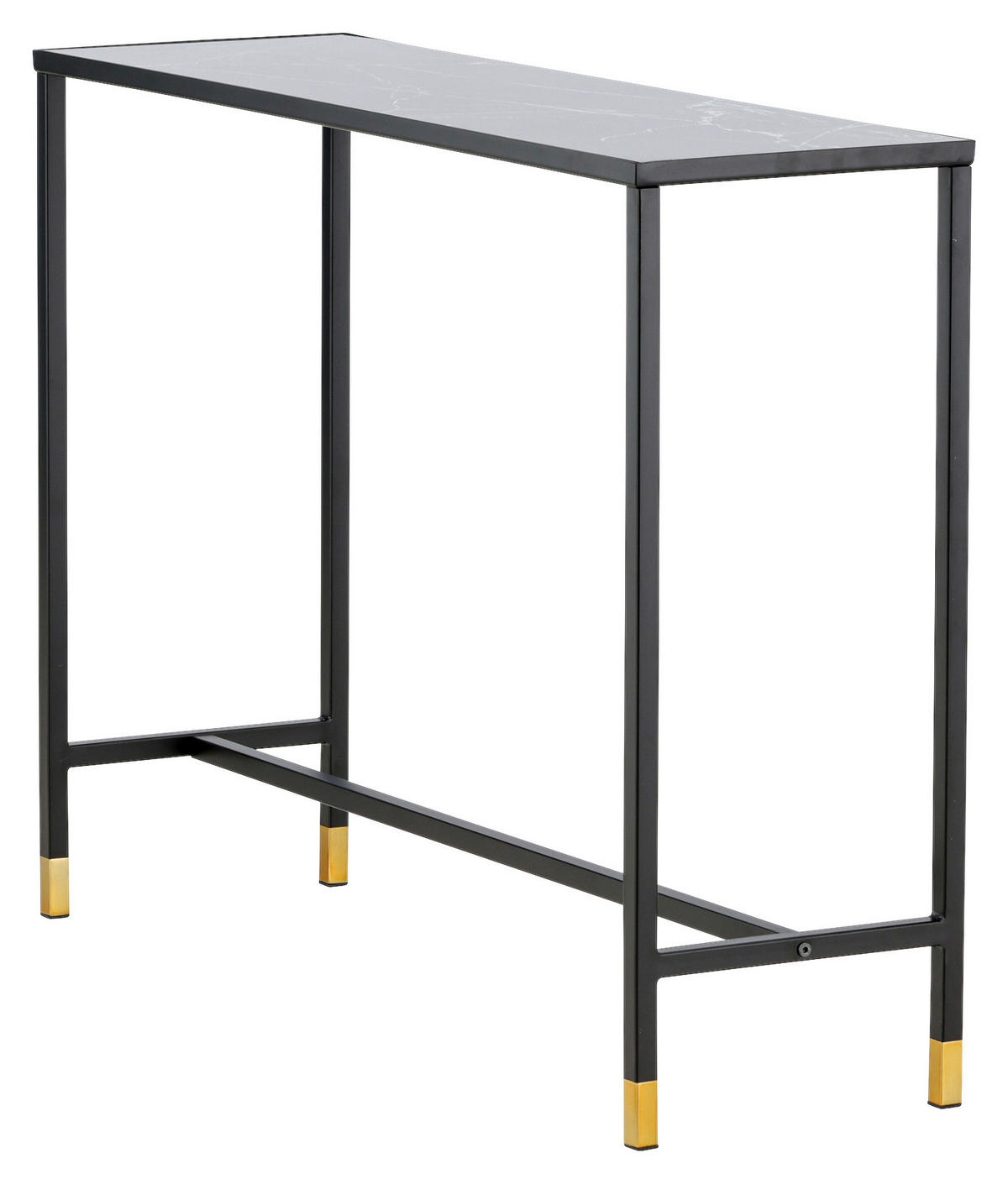 BEISTELLTISCH 100/30/75 cm Schwarz, Messingfarben rechteckig  - Messingfarben/Schwarz, Design, Glas/Metall (100/30/75cm) - Livetastic