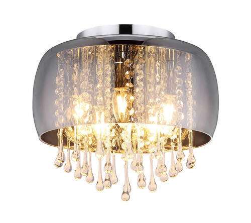 DECKENLEUCHTE 35/28 cm   - Klar/Chromfarben, Basics, Glas/Metall (35/28cm) - Globo