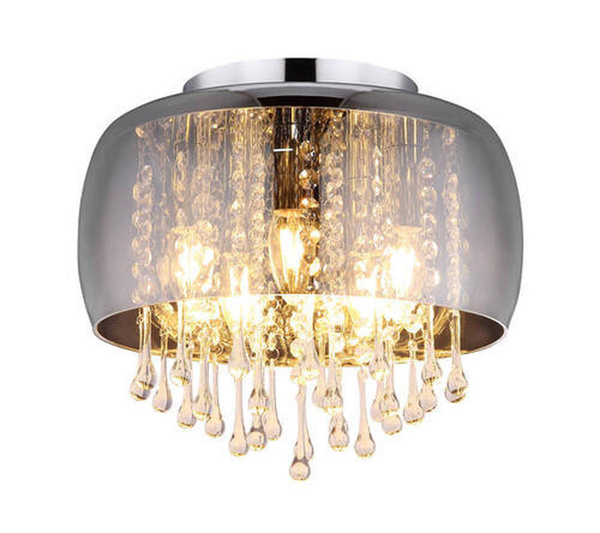 DECKENLEUCHTE 35/28 cm   - Klar/Chromfarben, Basics, Glas/Metall (35/28cm) - Globo