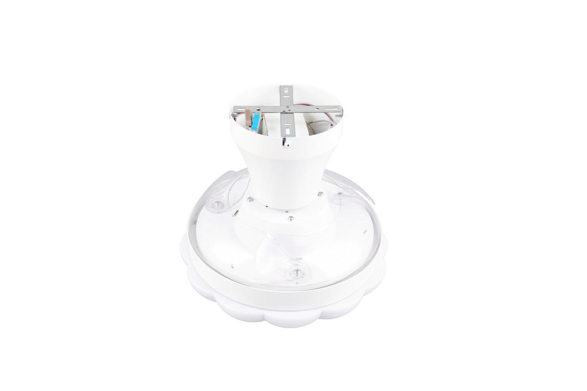 DECKENVENTILATOR - Klar/Weiß, Design, Kunststoff/Metall (34/29cm)