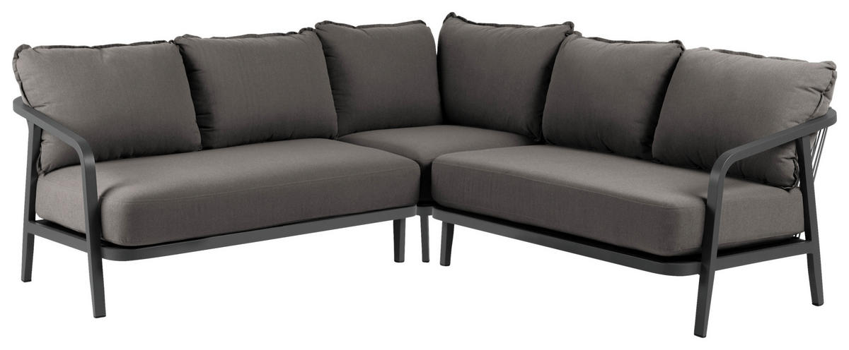 LOUNGEGARNITUR  - Anthrazit, Basics, Textil/Metall (224/88/224cm) - Tierra Outdoor